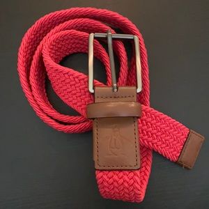 Original Penguin men’s coral elastic braided belt